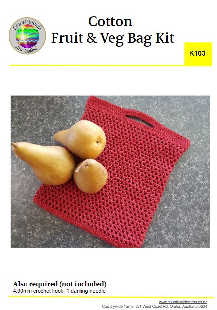 Creative Kit - Cotton Crochet Fruit & Veg Bag K103