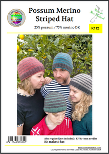 Creative Kit - Possum Merino Stripe Hat K112