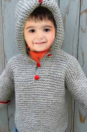 Child Garter Stitch Hooded Jacket | Design P191